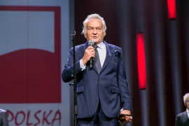Jerzy Skolimowski odbiera statuetkę Wybitnego Polaka 2018, Gala Teraz Polska, fot. Kamil Broszko