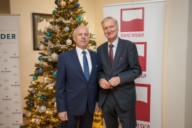 Od lewej: Krzysztof Przybył, prezes Fundacji Polskiego Godła Promocyjnego i prof. Michał Kleiber